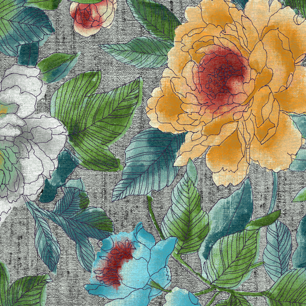  client's artwork developed for  engraving/ repeat/ colorway